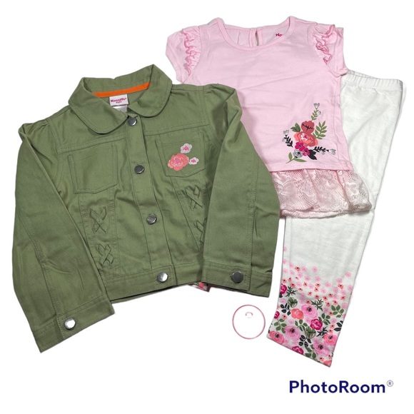NWT Nannette floral 3pc set- jacket, tee and leggings size 5